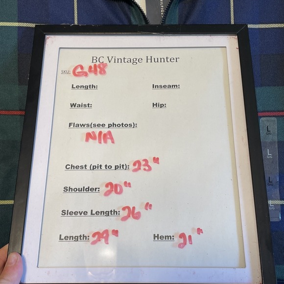 Tommy Hilfiger Plaid Full Zip Track Jacket Men's Size Large Navy Green Red - Picture 9 of 16